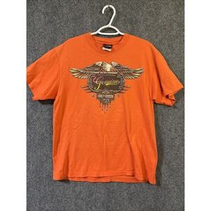 1995 Vintage Harley Shirt L Orange Made In USA Single Stich H-D Back‎ Hit